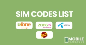 sim codes list ufone zong telenor jazz